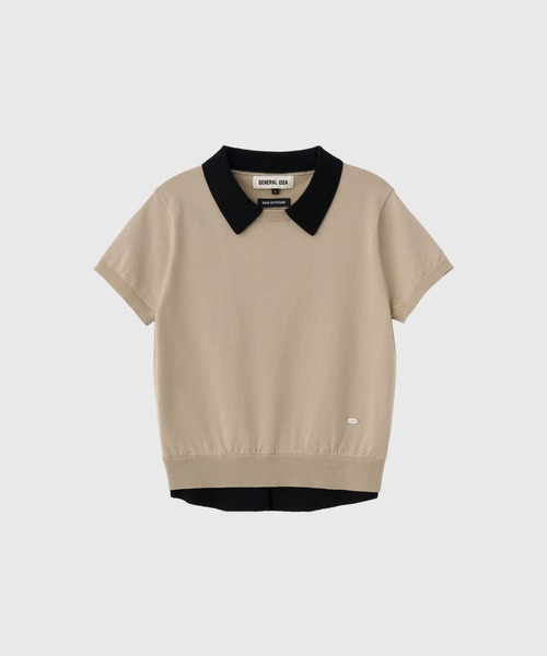 GENERAL IDEA（ジェネラルアイデア）の「【GENERAL IDEA】レイヤード エッセンシャル ハーフプルオーバー / LAYERED ESSENTIAL HALF PULLOVER（ニット/セーター・レディース・ブラック/ベージュ/ピンク/アイボリー/サンドベージュ・S/M/L）」の16枚目の写真