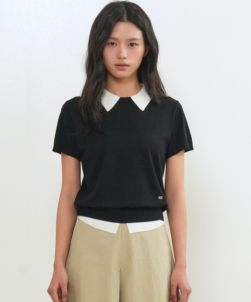 GENERAL IDEA（ジェネラルアイデア）の「【GENERAL IDEA】レイヤード エッセンシャル ハーフプルオーバー / LAYERED ESSENTIAL HALF PULLOVER（ニット/セーター・レディース・ブラック/ベージュ/ピンク/アイボリー/サンドベージュ・S/M/L）」の18枚目の写真