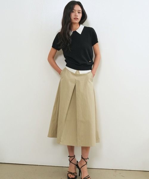 GENERAL IDEA（ジェネラルアイデア）の「【GENERAL IDEA】レイヤード エッセンシャル ハーフプルオーバー / LAYERED ESSENTIAL HALF PULLOVER（ニット/セーター・レディース・ブラック/ベージュ/ピンク/アイボリー/サンドベージュ・S/M/L）」の6枚目の写真