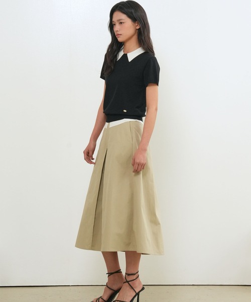 GENERAL IDEA（ジェネラルアイデア）の「【GENERAL IDEA】レイヤード エッセンシャル ハーフプルオーバー / LAYERED ESSENTIAL HALF PULLOVER（ニット/セーター・レディース・ブラック/ベージュ/ピンク/アイボリー/サンドベージュ・S/M/L）」の7枚目の写真