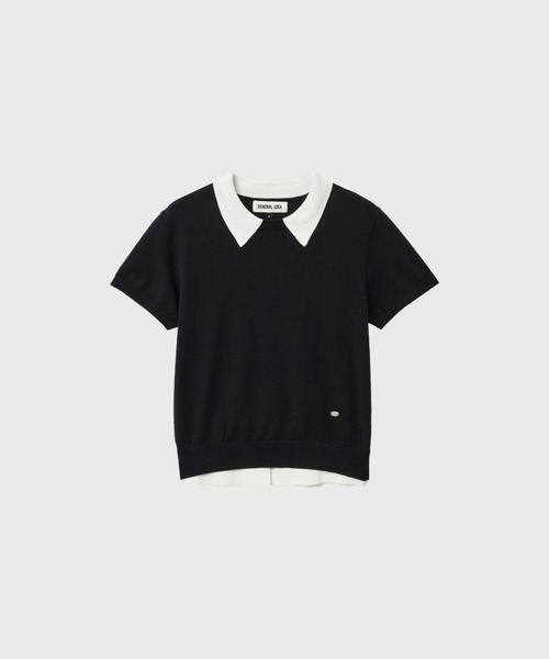 GENERAL IDEA（ジェネラルアイデア）の「【GENERAL IDEA】レイヤード エッセンシャル ハーフプルオーバー / LAYERED ESSENTIAL HALF PULLOVER（ニット/セーター・レディース・ブラック/ベージュ/ピンク/アイボリー/サンドベージュ・S/M/L）」の8枚目の写真