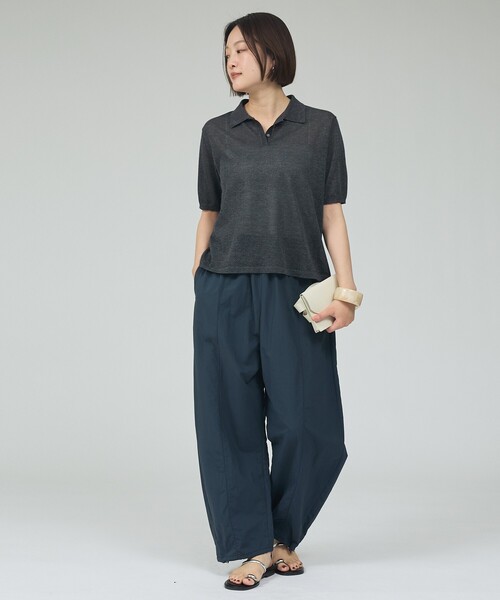 qualite(カリテ)の「ラメポロニットTシャツ 春服 夏服 オフィスカジュアル シアー(Tシャツ/カットソー・レディース・シルバー/ブラウン/チャコールグレー/その他・フリー)」の15枚目の写真