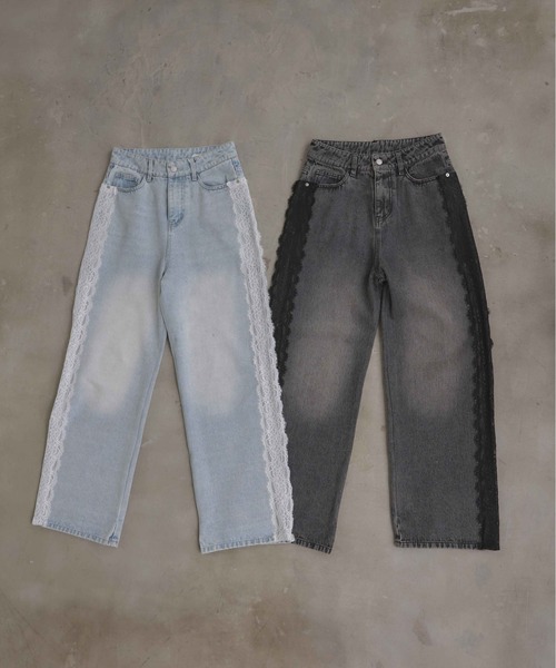 INGNI SOELA（イングソエラ）の「【INGNI　SOELA】サイドレースデニムパンツ／WEB限定（デニムパンツ・レディース・ブルー系その他3/グレー・M/S）」の18枚目の写真