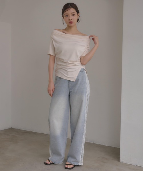INGNI SOELA（イングソエラ）の「【INGNI　SOELA】サイドレースデニムパンツ／WEB限定（デニムパンツ・レディース・ブルー系その他3/グレー・M/S）」の9枚目の写真