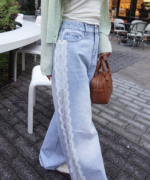 INGNI SOELA（イングソエラ）の「【INGNI　SOELA】サイドレースデニムパンツ／WEB限定（デニムパンツ・レディース・ブルー系その他3/グレー・M/S）」の12枚目の写真