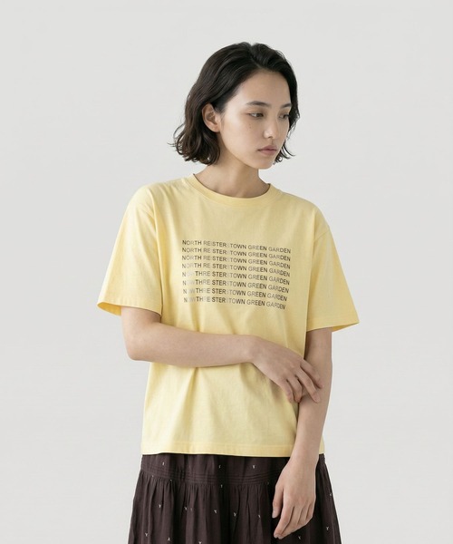 GLOBAL WORK(グローバルワーク)の「ヘビロッT箔プリント/665698(Tシャツ/カットソー・レディース・ブルー/ダークグレー/ベージュ/ライトイエロー・MEDIUM/LARGE)」の4枚目の写真