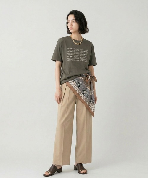 GLOBAL WORK(グローバルワーク)の「ヘビロッT箔プリント/665698(Tシャツ/カットソー・レディース・ブルー/ダークグレー/ベージュ/ライトイエロー・MEDIUM/LARGE)」の14枚目の写真