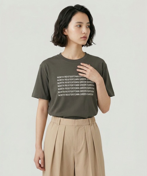 GLOBAL WORK(グローバルワーク)の「ヘビロッT箔プリント/665698(Tシャツ/カットソー・レディース・ブルー/ダークグレー/ベージュ/ライトイエロー・MEDIUM/LARGE)」の16枚目の写真