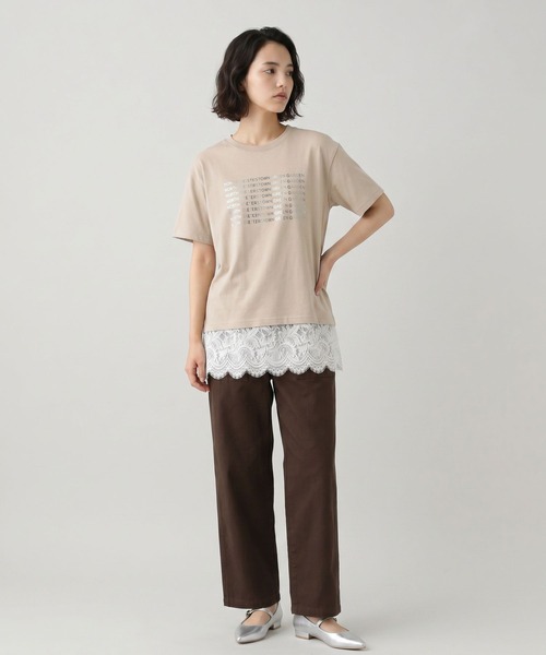 GLOBAL WORK(グローバルワーク)の「ヘビロッT箔プリント/665698(Tシャツ/カットソー・レディース・ブルー/ダークグレー/ベージュ/ライトイエロー・MEDIUM/LARGE)」の19枚目の写真