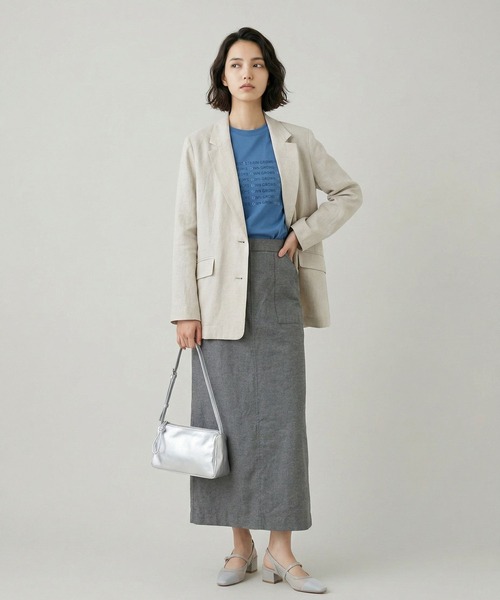 GLOBAL WORK(グローバルワーク)の「ヘビロッT箔プリント/665698(Tシャツ/カットソー・レディース・ブルー/ダークグレー/ベージュ/ライトイエロー・MEDIUM/LARGE)」の22枚目の写真