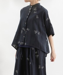 Cielラミーユーカリ刺繍半袖シャツ