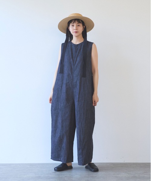 yuni(ユニ )の「コットンライトオンス denim オールインワン(つなぎ/オールインワン・レディース・ネイビー・M/S)」の2枚目の写真