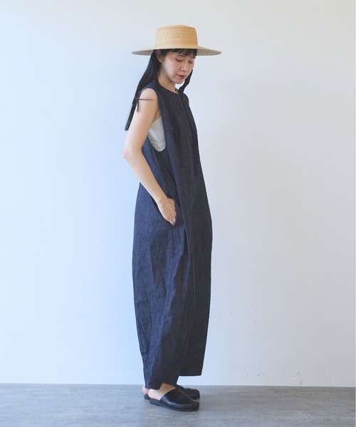 yuni(ユニ )の「コットンライトオンス denim オールインワン(つなぎ/オールインワン・レディース・ネイビー・M/S)」の6枚目の写真