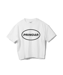 サークルロゴセミクロップ半袖Tシャツ - ホワイト