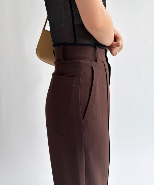EDIT. FOR LULU(エディットフォールル)の「【Hella/ヘラ】pintuck wide pants(スラックス・レディース・ブラウン・38/36)」の15枚目の写真