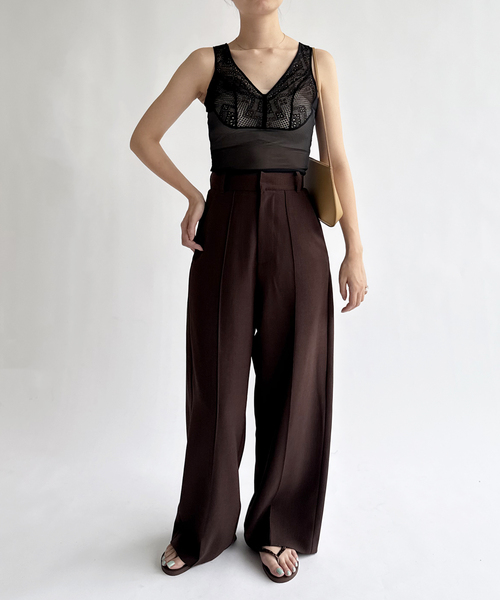 EDIT. FOR LULU(エディットフォールル)の「【Hella/ヘラ】pintuck wide pants(スラックス・レディース・ブラウン・38/36)」の18枚目の写真