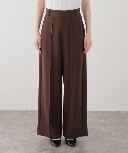 EDIT. FOR LULU(エディットフォールル)の「【Hella/ヘラ】pintuck wide pants(スラックス・レディース・ブラウン・38/36)」の3枚目の写真