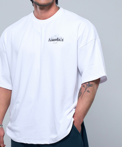 PHYSICAL GARMENTS（フィジカルガーメンツ）の「P2501 コットンメッシュスモークジャイアント半袖 [2 COLOR]（Tシャツ/カットソー・メンズ・ブラック/ホワイト・MEDIUM/LARGE/X-LARGE/XX-LARGE）」の6枚目の写真