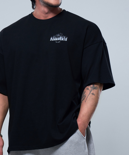 PHYSICAL GARMENTS（フィジカルガーメンツ）の「P2501 コットンメッシュスモークジャイアント半袖 [2 COLOR]（Tシャツ/カットソー・メンズ・ブラック/ホワイト・MEDIUM/LARGE/X-LARGE/XX-LARGE）」の9枚目の写真
