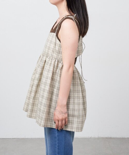 Kastane(カスタネ)の「【一部店舗限定】B チェックカットアウトリボンチュニック(チュニック・レディース・ブラック/アイボリー・FREE)」の16枚目の写真