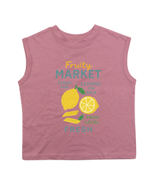 レモン 袖なしTシャツ - グレーシーピンク