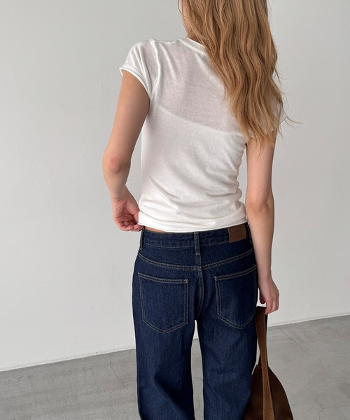 CANAL JEAN（キャナルジーン）の「El mar　レーヨン混スキッパーニット（ニット/セーター・レディース・アイボリー/グレー/ブラック・ONE SIZE）」の8枚目の写真