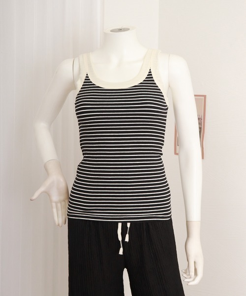 Miniministore(ミニミニストア)の「タンクトップ ボーダー レディース 夏(タンクトップ・レディース・アイボリー/ブラック・M/L)」の20枚目の写真