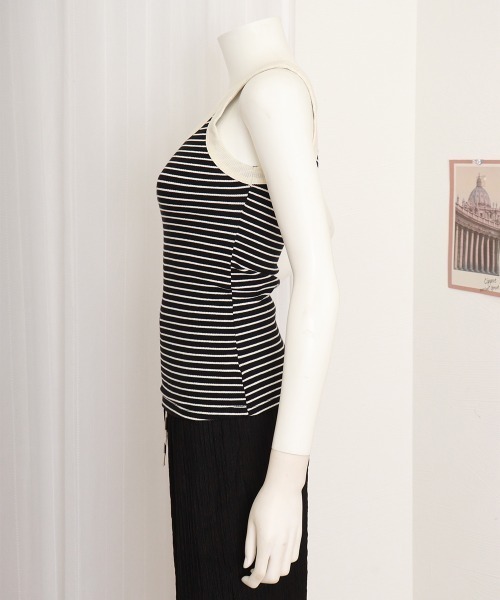 Miniministore(ミニミニストア)の「タンクトップ ボーダー レディース 夏(タンクトップ・レディース・アイボリー/ブラック・M/L)」の21枚目の写真