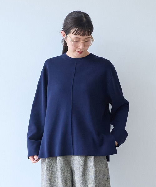 yuni(ユニ )の「Cotton smooth pullover(ニット/セーター・レディース・ネイビー/グレー/ベージュ・FREE)」の1枚目の写真