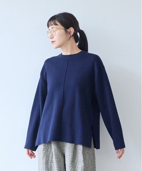 yuni(ユニ )の「Cotton smooth pullover(ニット/セーター・レディース・ネイビー/グレー/ベージュ・FREE)」の19枚目の写真