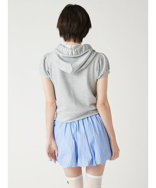 FURFUR(ファーファー)の「【WEB・一部店舗限定カラー】ハーフスリーブボウタイフーディ(パーカー・レディース・ネイビー/クリーム/ピンク/グレー・F)」の11枚目の写真