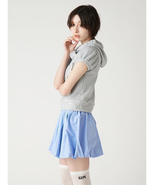 FURFUR(ファーファー)の「【WEB・一部店舗限定カラー】ハーフスリーブボウタイフーディ(パーカー・レディース・ネイビー/クリーム/ピンク/グレー・F)」の12枚目の写真
