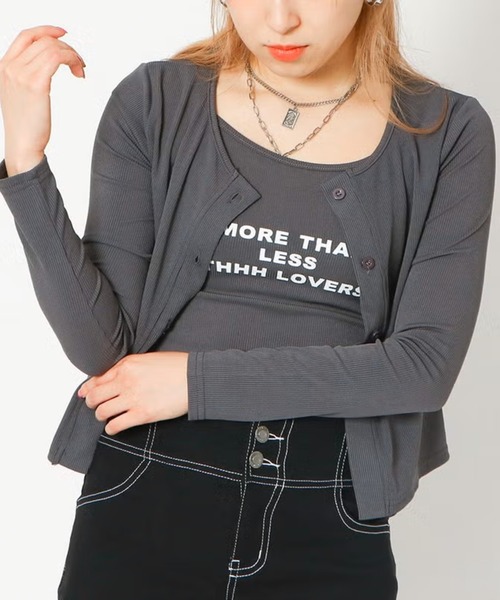 GORGE(ゴージ)の「カーデキャミセット(カーディガン/ボレロ・レディース・アイボリー/グレー/ブラック・F)」の3枚目の写真