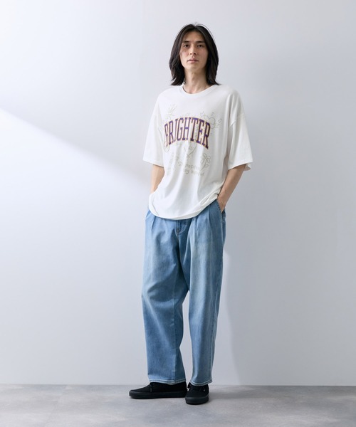 NAVY(ネイビー)の「NAVY レイヤーカレッジTシャツ(Tシャツ/カットソー・メンズ・ホワイト/チャコール/カーキ系・M/L/XL)」の7枚目の写真