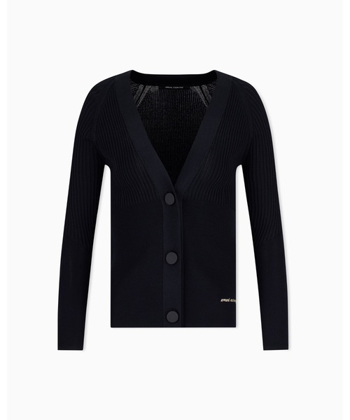 ARMANI EXCHANGE（アルマーニエクスチェンジ）の「【A|X アルマーニ エクスチェンジ】エンブロイダリーロゴ リブニットカーディガン（カーディガン/ボレロ・レディース・ブラック・X-SMALL/X-LARGE/SMALL/MEDIUM/LARGE）」の5枚目の写真