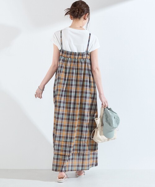 SHIPS Colors（シップス カラーズ）の「SHIPS Colors:〈手洗い可能〉マドラスチェック キャミ ワンピース◇（ワンピース・レディース・ピンク/ブラウン・ONE SIZE）」の18枚目の写真