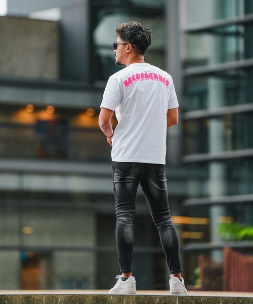 adamsJUGGLER(アダムスジャグラー)の「RTEG B it onティー(Tシャツ/カットソー・メンズ・ホワイト×ピンク/ホワイト×イエロー/ブラック×ピンク/ブラック×イエロー・S/L/XXL/XL/M)」の7枚目の写真