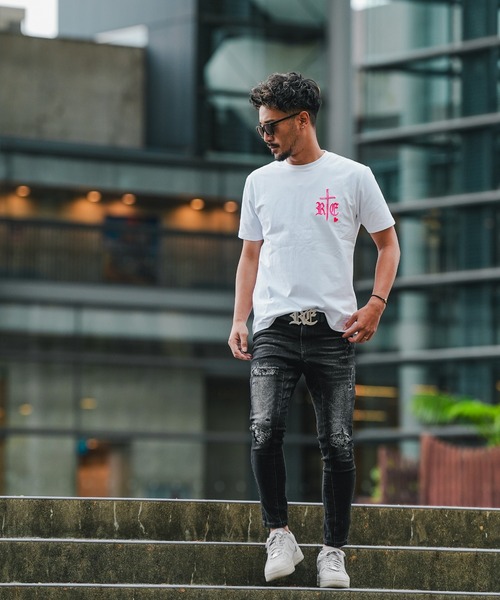 adamsJUGGLER(アダムスジャグラー)の「RTEG B it onティー(Tシャツ/カットソー・メンズ・ホワイト×ピンク/ホワイト×イエロー/ブラック×ピンク/ブラック×イエロー・S/L/XXL/XL/M)」の11枚目の写真