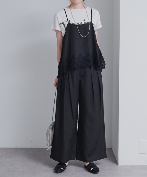 PUAL CE CIN（ピュアルセシン）の「【2点セット】レースヘムキャミソール+スラックスパンツセット（その他パンツ・レディース・ベージュ/グレー/ブラック・FREE）」の18枚目の写真