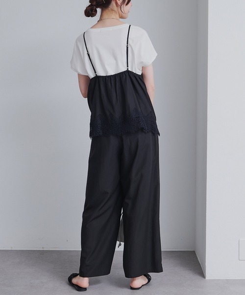 PUAL CE CIN（ピュアルセシン）の「【2点セット】レースヘムキャミソール+スラックスパンツセット（その他パンツ・レディース・ベージュ/グレー/ブラック・FREE）」の16枚目の写真