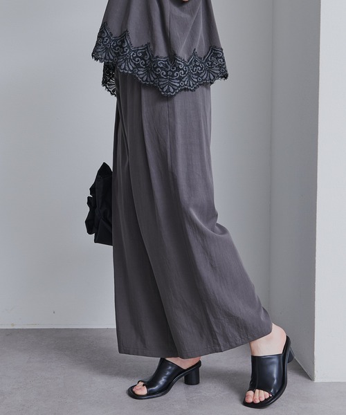 PUAL CE CIN（ピュアルセシン）の「【2点セット】レースヘムキャミソール+スラックスパンツセット（その他パンツ・レディース・ベージュ/グレー/ブラック・FREE）」の20枚目の写真