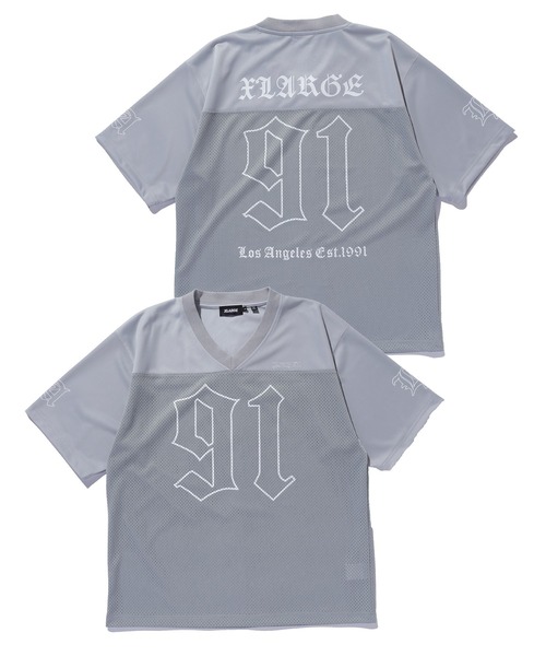 XLARGE(エクストララージ)の「OLD ENGLISH FOOTBALL JERSEY(Tシャツ/カットソー・メンズ・グレー/ブラック/ブルー・M/S/XL/L)」の3枚目の写真