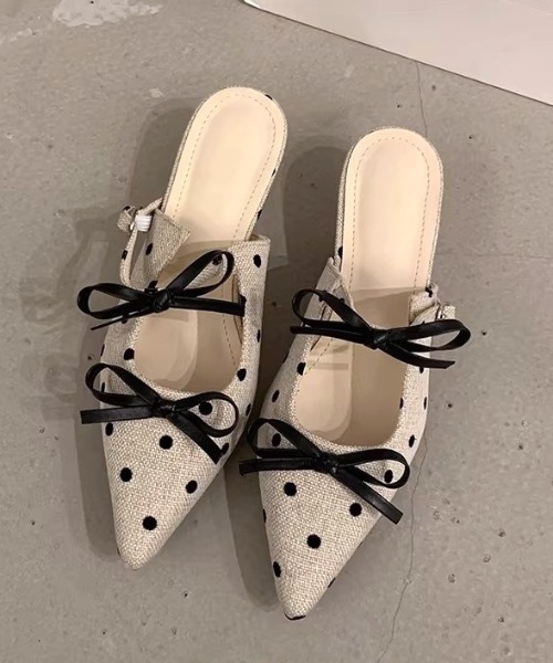 mebole(メボレ)の「ドットリボンミュールサンダル(サンダル・レディース・ブラック/アイボリー・SMALL/MEDIUM/LARGE)」の21枚目の写真