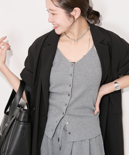 JOURNAL STANDARD(ジャーナルスタンダード)の「《追加》WASHABLE コットンシルクミックス2WAYキャミソール(キャミソール・レディース・グレー/ベージュ/ブラック・FREE)」の2枚目の写真