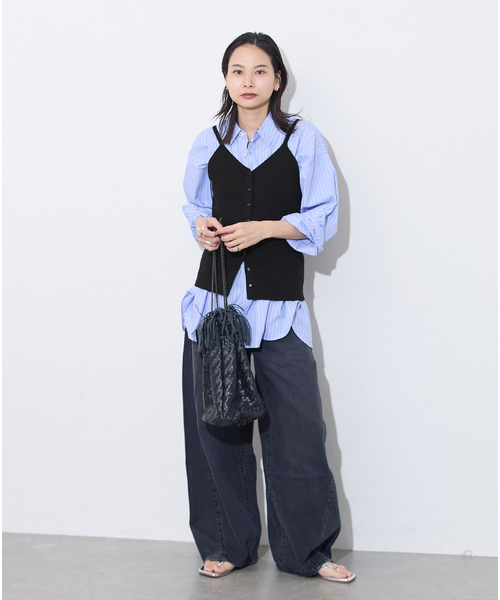 追加》WASHABLE コットンシルクミックス2WAYキャミソール