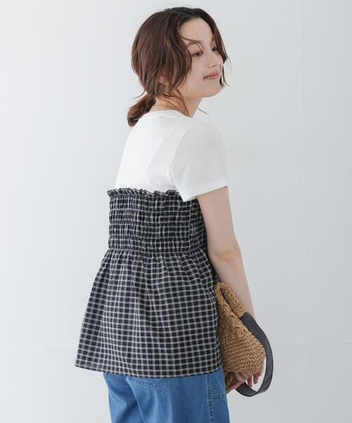 URBAN RESEARCH Sonny Label(アーバンリサーチサニーレーベル)の「シャーリングビスチェコンビプルオーバー(Tシャツ/カットソー・レディース・ベージュ系その他/ブラック系その他/ブラック・FREE)」の15枚目の写真
