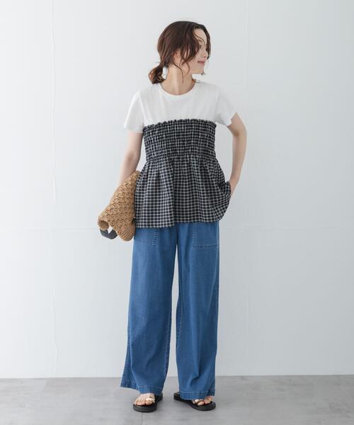URBAN RESEARCH Sonny Label(アーバンリサーチサニーレーベル)の「シャーリングビスチェコンビプルオーバー(Tシャツ/カットソー・レディース・ベージュ系その他/ブラック系その他/ブラック・FREE)」の16枚目の写真