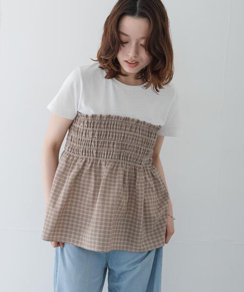 URBAN RESEARCH Sonny Label(アーバンリサーチサニーレーベル)の「シャーリングビスチェコンビプルオーバー(Tシャツ/カットソー・レディース・ベージュ系その他/ブラック系その他/ブラック・FREE)」の20枚目の写真