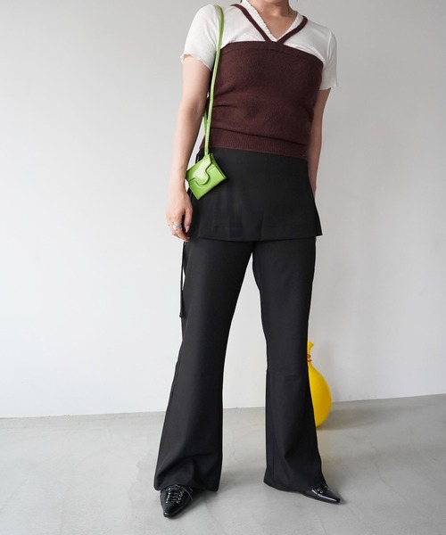 SANSeLF(サンセルフ)の「【SANSeLF】ラップレイヤードワイドパンツ saw26s096(その他パンツ・レディース・ブラック/ベージュ/カーキ・FREE)」の9枚目の写真