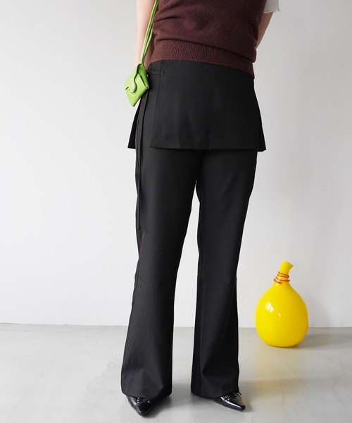 SANSeLF(サンセルフ)の「【SANSeLF】ラップレイヤードワイドパンツ saw26s096(その他パンツ・レディース・ブラック/ベージュ/カーキ・FREE)」の8枚目の写真